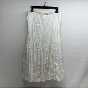 PERUVIAN CONNECTION WOMENS LONG SKIRT OPEN SIDE LEG Elegant White Skirt L